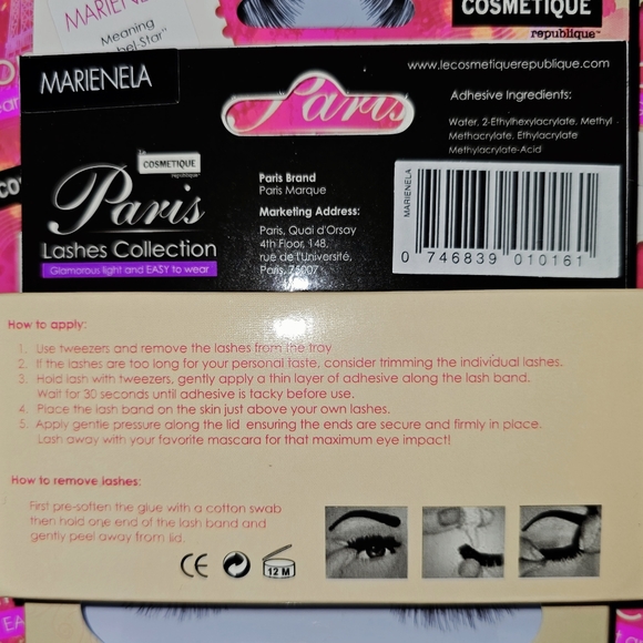False eyelashes 10 pack of Marienela with adhesive. 100% Human Hair. - Picture 6 of 6